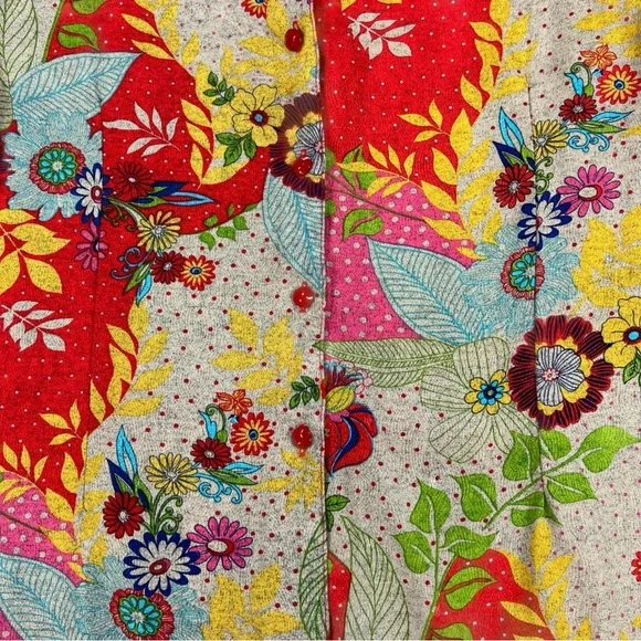 VINTAGE Korean Floral Patchwork Silk Blouse | M | Multicolor | Eclectic Boho - Picture 10 of 13